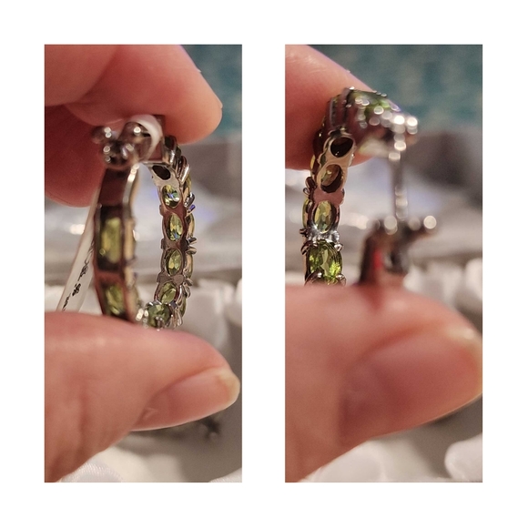 NWT genuine Peridot hoop  earrings - Picture 2 of 9